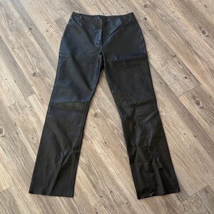 Rare Vintage Y2K Black Lamb Leather Disco Pants Size 8 NWT